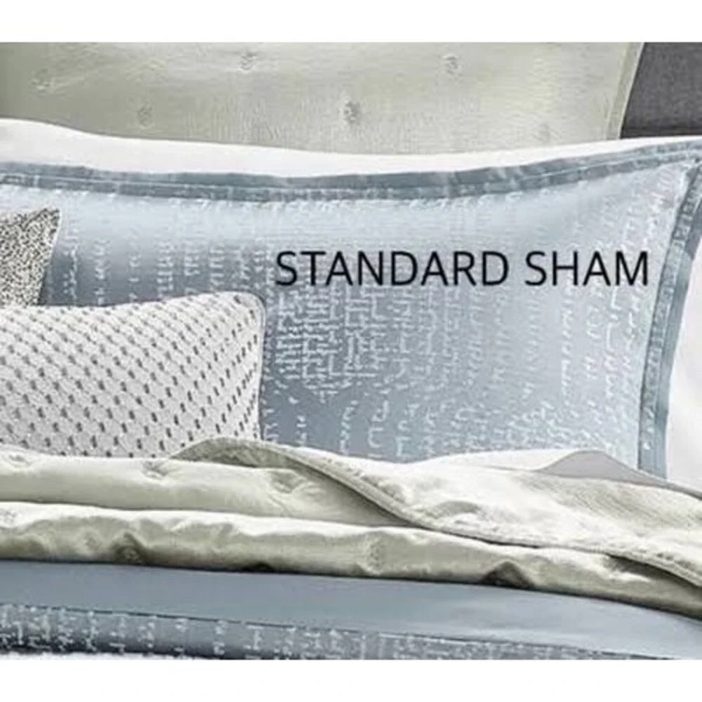 Hudson Park Collection Rayon-Blend Faded Geometric Sham Standard Slate